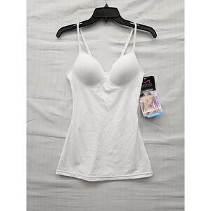 Maidenform Self Expressions White Firm Control Cami Built-In Bra 00509 Small NWT